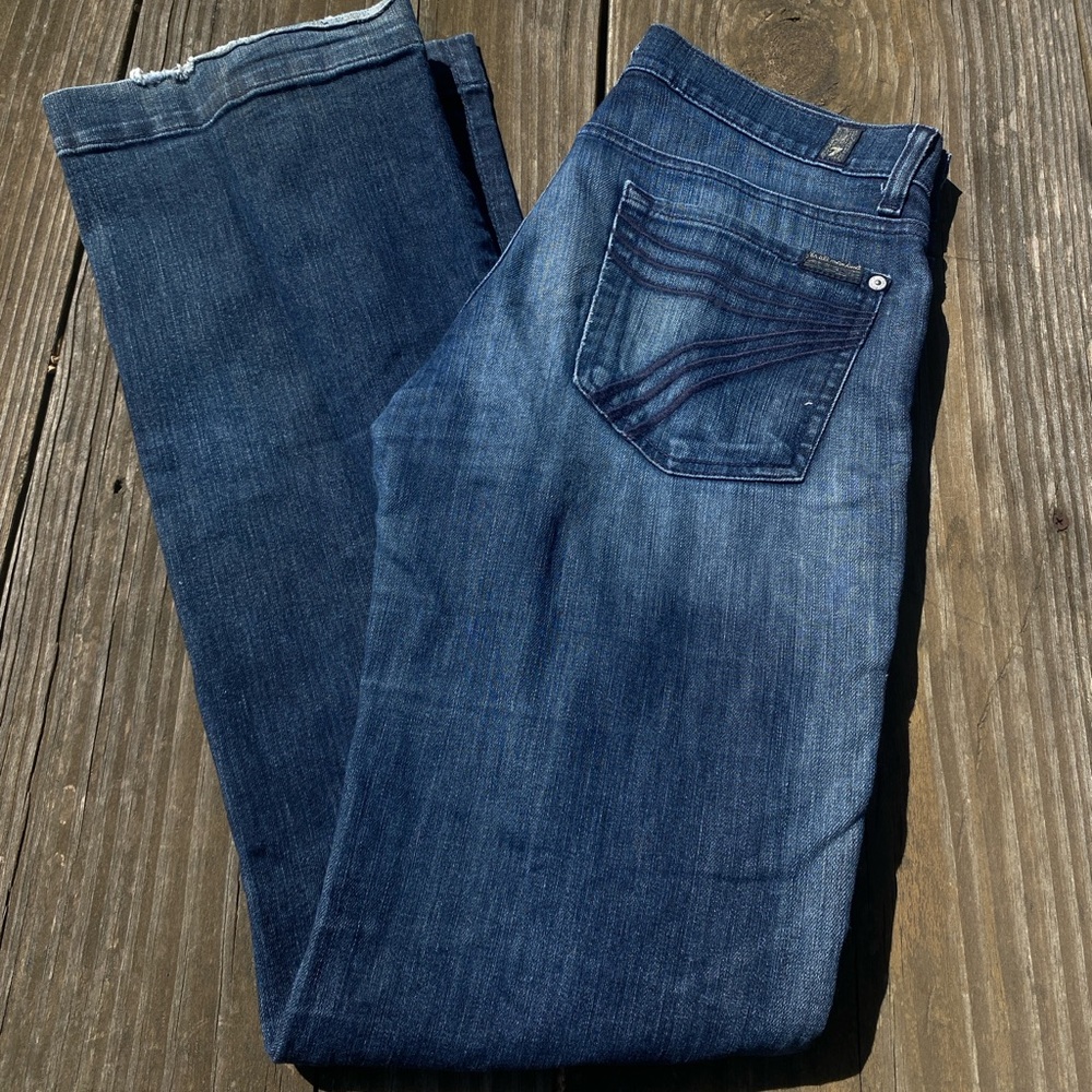 7FAMK dark wash jeans
